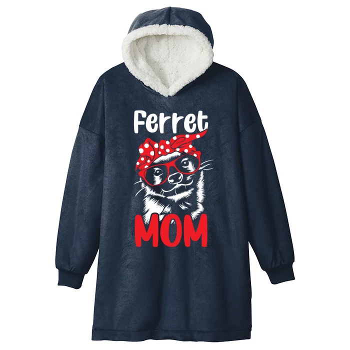 Wo Ferret Mom Red Bandanna Funny Weasel Cute Gift Hooded Wearable Blanket