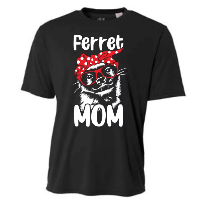 Wo Ferret Mom Red Bandanna Funny Weasel Gift Cooling Performance Crew T-Shirt