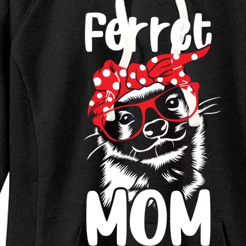 Wo Ferret Mom Red Bandanna Funny Weasel Gift Women's Fleece Hoodie