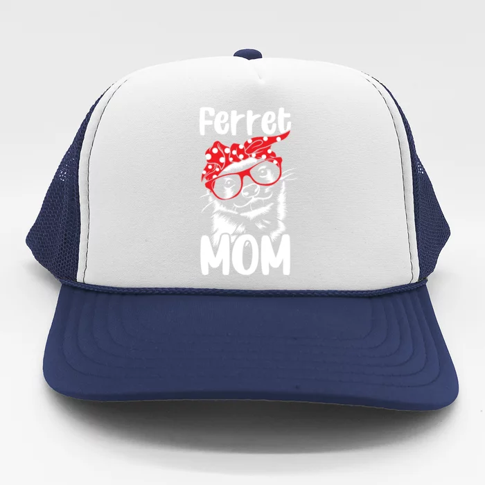 Wo Ferret Mom Red Bandanna Funny Weasel Gift Trucker Hat