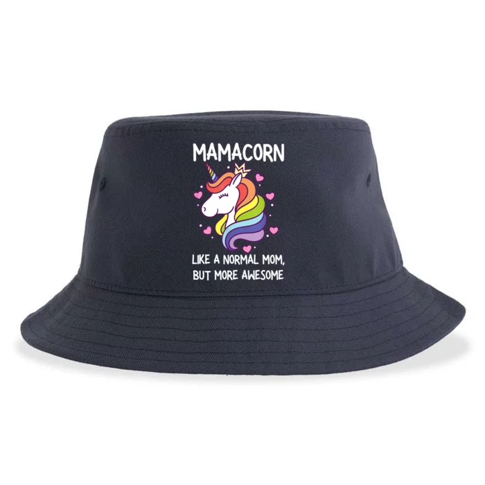 Wo Funny Mamacorn Unicorn Costume Mom Mother's Day Sustainable Bucket Hat