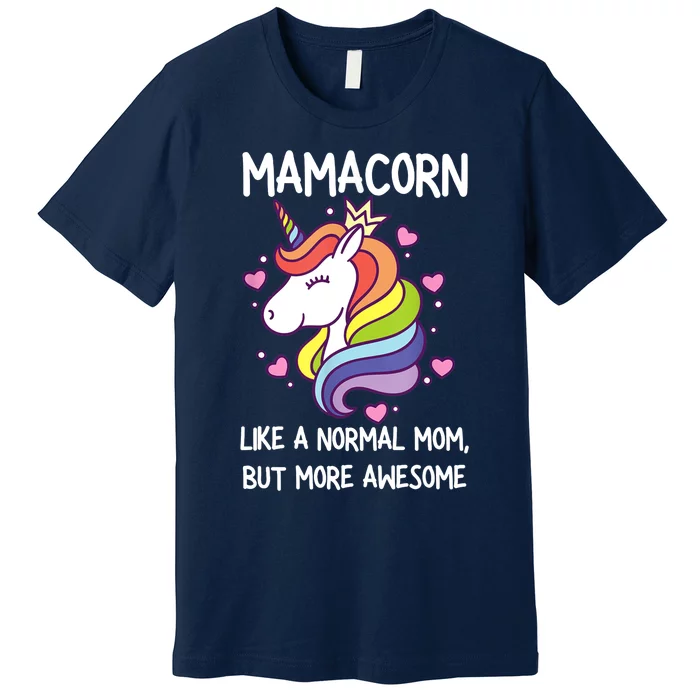 Wo Funny Mamacorn Unicorn Costume Mom Mother's Day Premium T-Shirt