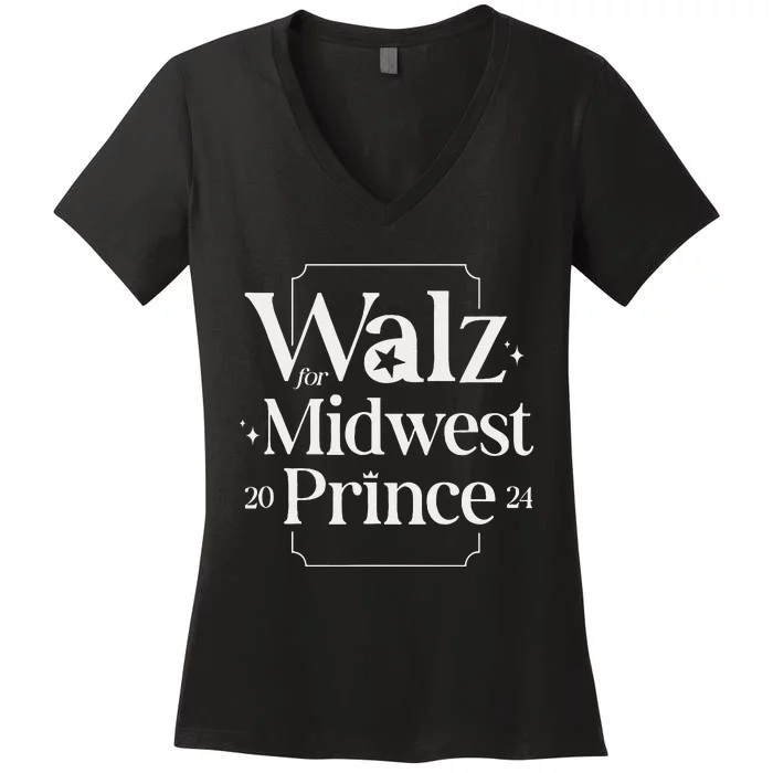 Walz For Midwest Prince Women's V-Neck T-Shirt