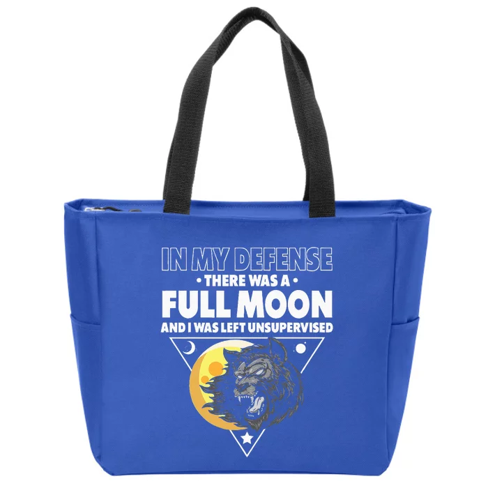 Werewolf Full Moon Werewolf Zip Tote Bag