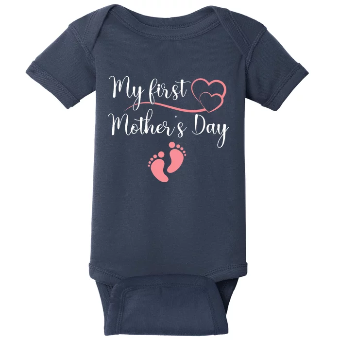 Wo First Mothers Day Mothers Day Pregnancy Announcement Baby Bodysuit