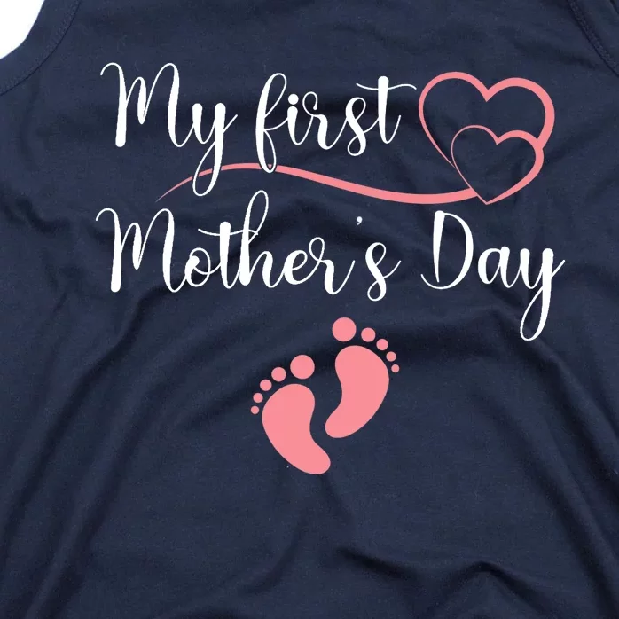 Wo First Mothers Day Mothers Day Pregnancy Announcement Tank Top