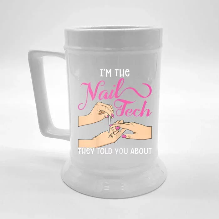 Womens Funny Manicurist Pedicurist For Nail Artists And Beauticians Front & Back Beer Stein