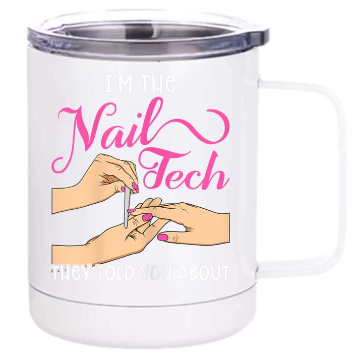 Womens Funny Manicurist Pedicurist For Nail Artists And Beauticians Front & Back 12oz Stainless Steel Tumbler Cup