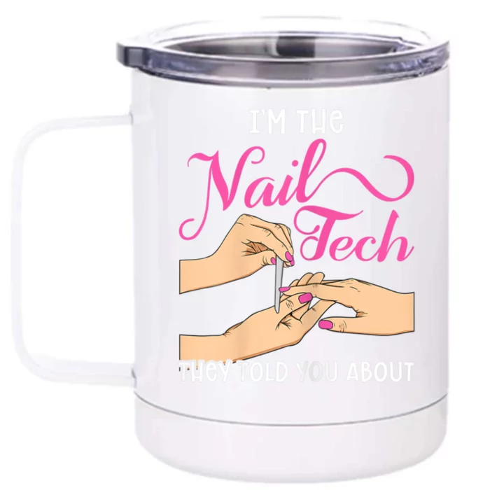 Womens Funny Manicurist Pedicurist For Nail Artists And Beauticians Front & Back 12oz Stainless Steel Tumbler Cup