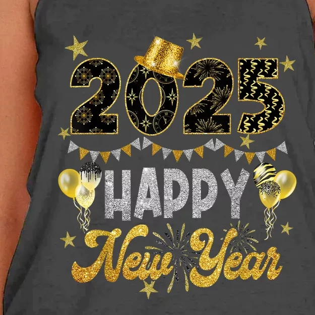 Women Family Matching Happy New Year Party 2025 Ballon Gift Women's Knotted Racerback Tank