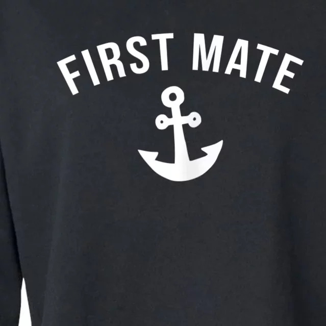 Womens First Mate Boating Cropped Pullover Crew