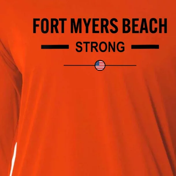 Womens Fort Myers Beach Strong Community Strength Prayer US Flag Cooling Performance Long Sleeve Crew