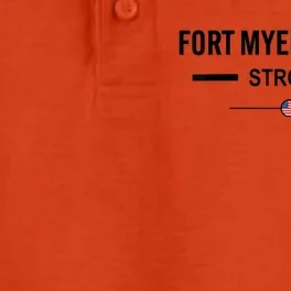 Womens Fort Myers Beach Strong Community Strength Prayer US Flag Dry Zone Grid Performance Polo