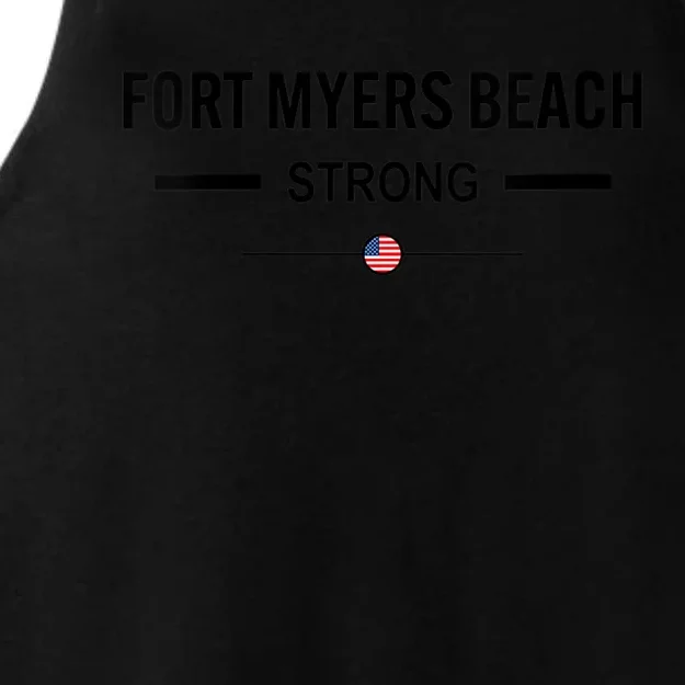 Womens Fort Myers Beach Strong Community Strength Prayer US Flag Ladies Tri-Blend Wicking Tank