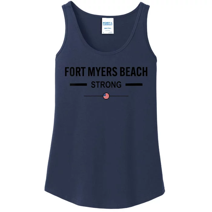 Womens Fort Myers Beach Strong Community Strength Prayer US Flag Ladies Essential Tank