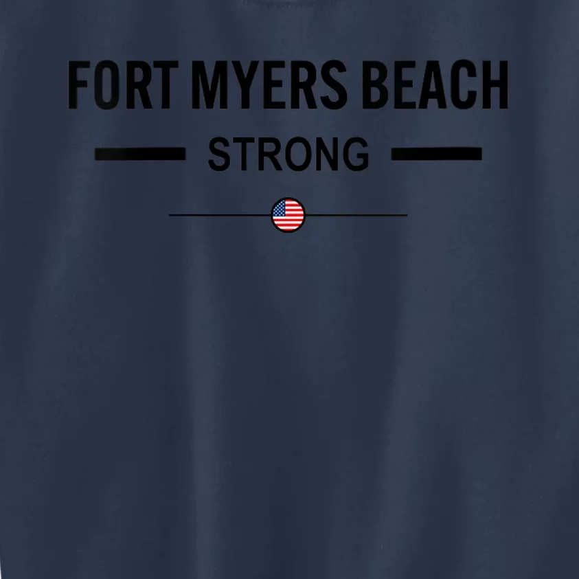 Womens Fort Myers Beach Strong Community Strength Prayer US Flag Kids Sweatshirt