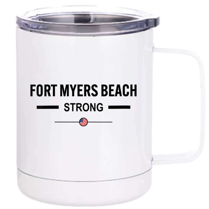 Womens Fort Myers Beach Strong Community Strength Prayer US Flag Front & Back 12oz Stainless Steel Tumbler Cup