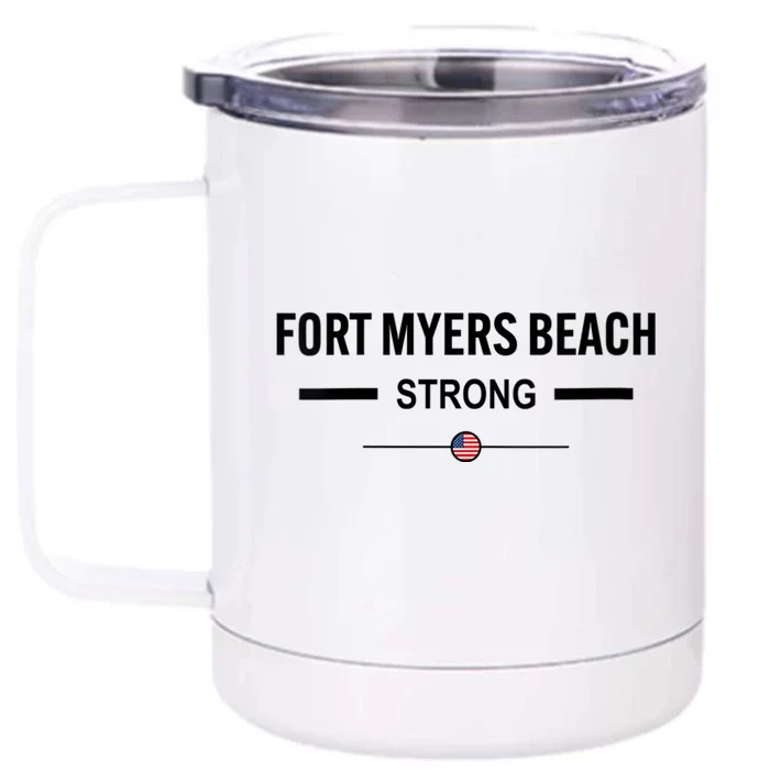 Womens Fort Myers Beach Strong Community Strength Prayer US Flag Front & Back 12oz Stainless Steel Tumbler Cup