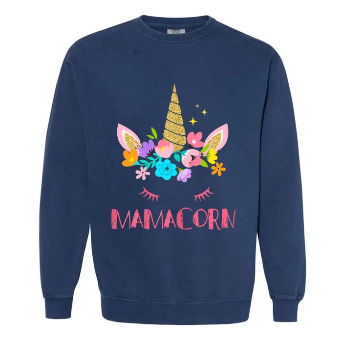 Wo Funny Mamacorn Unicorn Costume Mom Mother's Day Garment-Dyed Sweatshirt