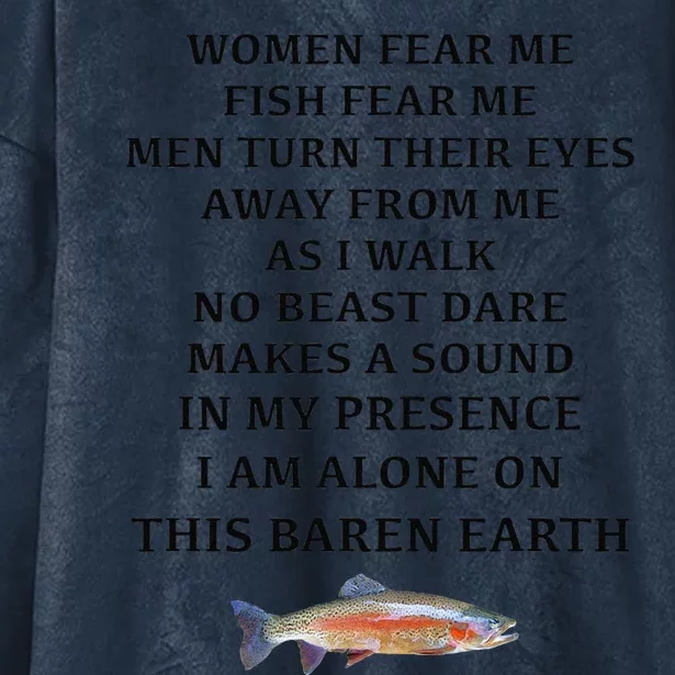 Woman Fear Me Fish Fear Me Turn Their Eyes Away From Me Hooded Wearable Blanket