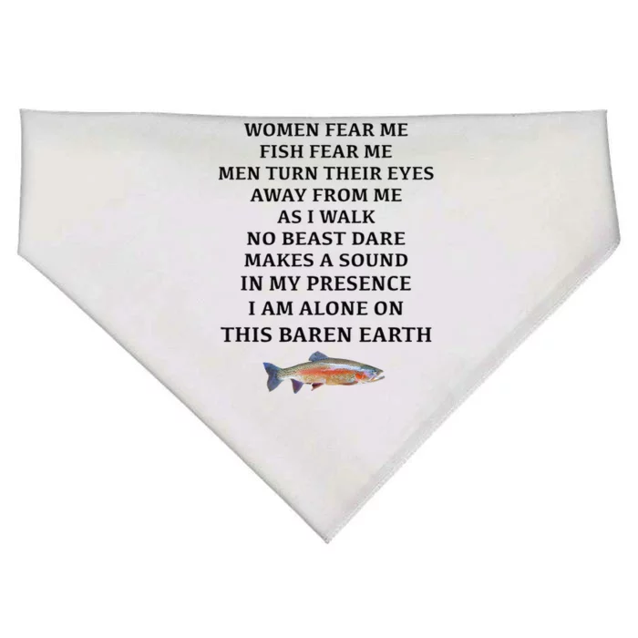 Woman Fear Me Fish Fear Me Turn Their Eyes Away From Me USA-Made Doggie Bandana