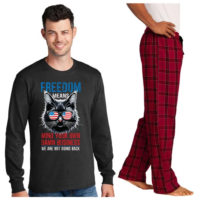 Walz Freedom Means Mind Your Own Damn Business Harris Walz Long Sleeve Pajama Set