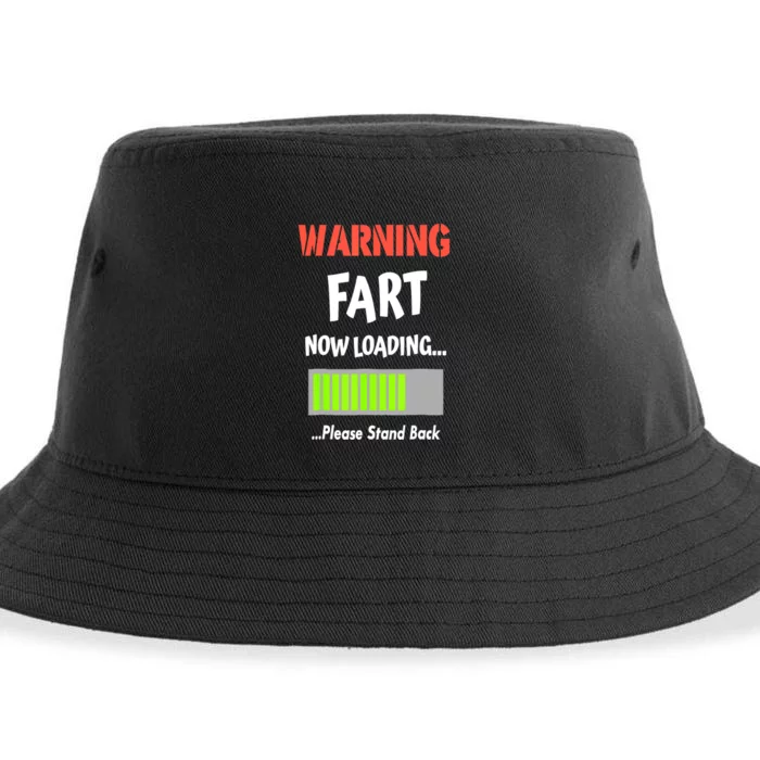 Warning Fart Now Loading Please Stand Back Funny Gag Gifts Sustainable Bucket Hat