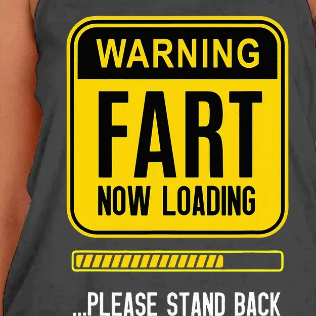 Warning Fart Now Loading Women's Knotted Racerback Tank