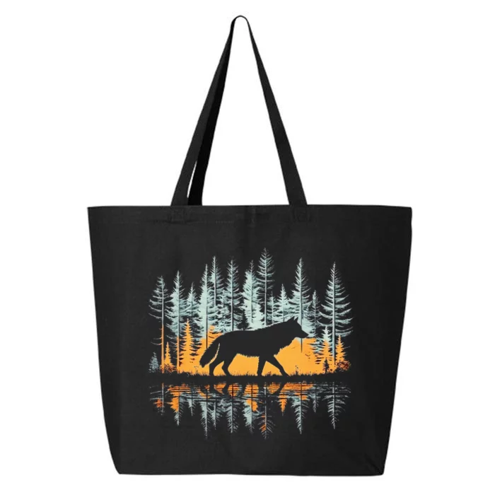 Wolf Forest Nature Wildlife Outdoor 25L Jumbo Tote