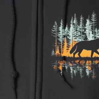 Wolf Forest Nature Wildlife Outdoor Full Zip Hoodie