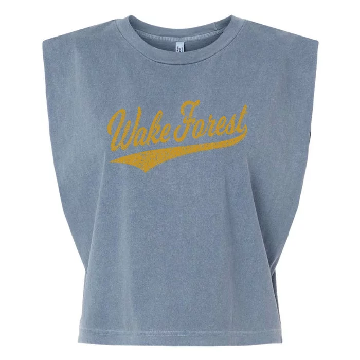 Wake Forest North Carolina Varsity Script Sports Jersey Garment-Dyed Women's Muscle Tee