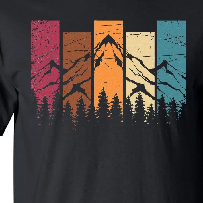 Wildlife Forest Nature Trees Retro Outdoors Mountains Hiking Tall T-Shirt