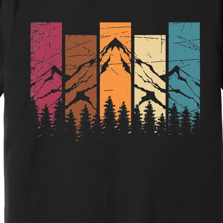 Wildlife Forest Nature Trees Retro Outdoors Mountains Hiking Premium T-Shirt