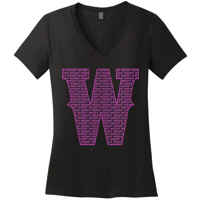 Wendy First Name Personalized Wendy Name Women's V-Neck T-Shirt