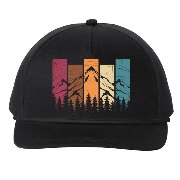 Wildlife Forest Nature Trees Retro Outdoors Mountains Hiking Snapback Five-Panel Rope Hat