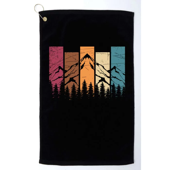 Wildlife Forest Nature Trees Retro Outdoors Mountains Hiking Platinum Collection Golf Towel