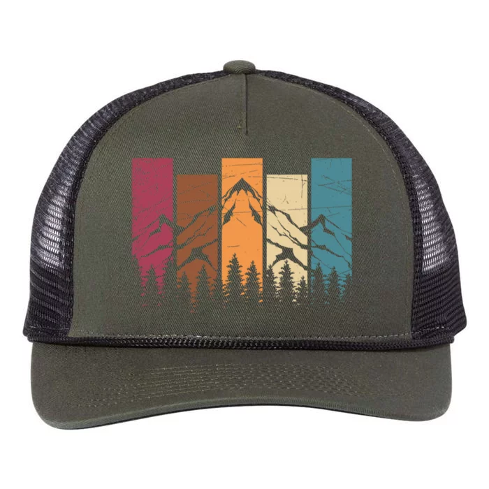 Wildlife Forest Nature Trees Retro Outdoors Mountains Hiking Retro Rope Trucker Hat Cap