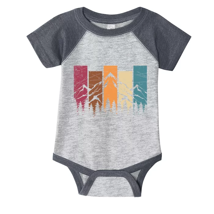 Wildlife Forest Nature Trees Retro Outdoors Mountains Hiking Infant Baby Jersey Bodysuit