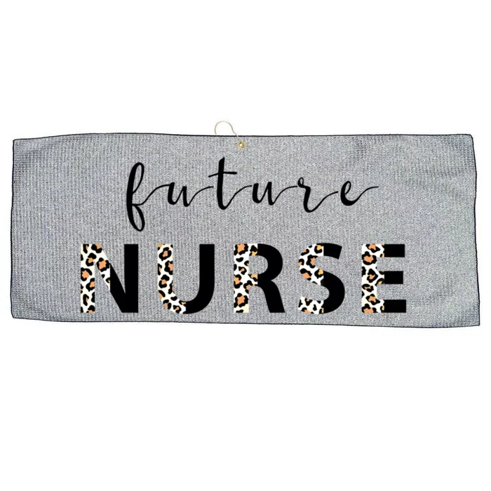 Wo Future Nurse Student Leopard Print Nurse In Training Funny Gift Large Microfiber Waffle Golf Towel