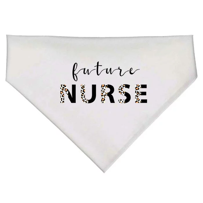 Wo Future Nurse Student Leopard Print Nurse In Training Funny Gift USA-Made Doggie Bandana