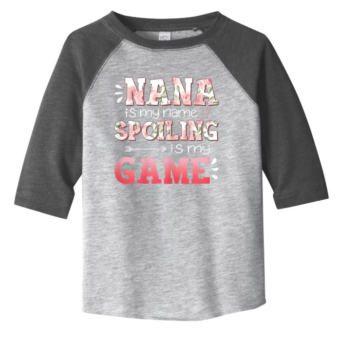 Women Floral Nana Is My Name Spoiling Is My Game Grandma Life Toddler Fine Jersey T-Shirt