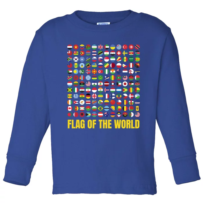 World Flag Outfit Idea And International World Flags Gift Toddler Long Sleeve Shirt