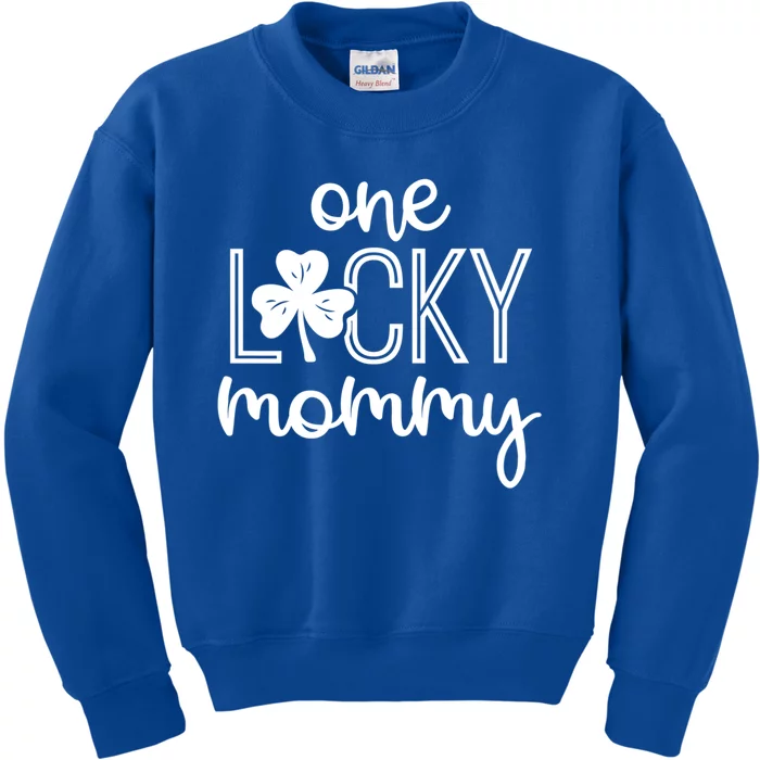 Wo Funny One Lucky Mommy St Patricks Day Gift Gift Kids Sweatshirt