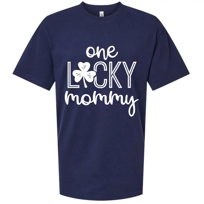 Wo Funny One Lucky Mommy St Patricks Day Gift Gift Sueded Cloud Jersey T-Shirt