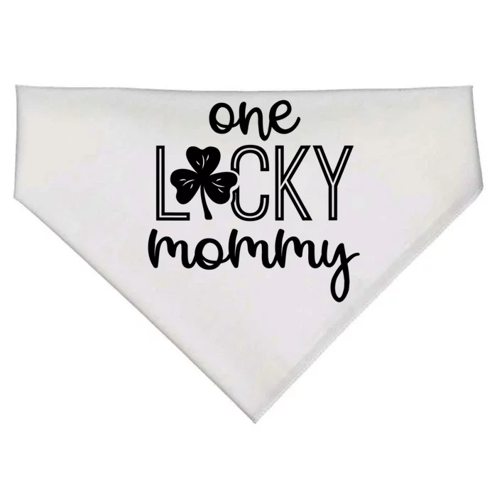 Wo Funny One Lucky Mommy St Patricks Day Gift Gift USA-Made Doggie Bandana