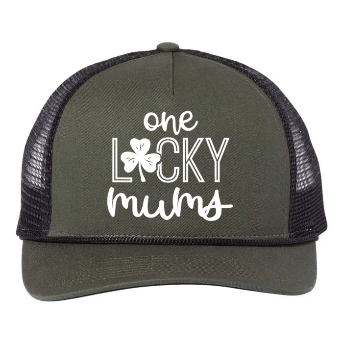 Wo Funny One Lucky Mums St Patricks Day Gift Gift Retro Rope Trucker Hat Cap