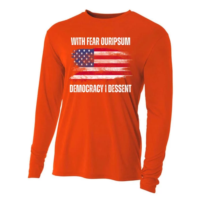 With Fear Ouripsum Democracy I Dessent Usa Flag Cooling Performance Long Sleeve Crew