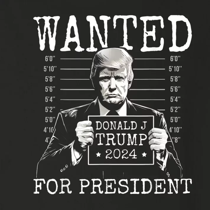 Wanted For President 24 Mugshot Trump Toddler Long Sleeve Shirt