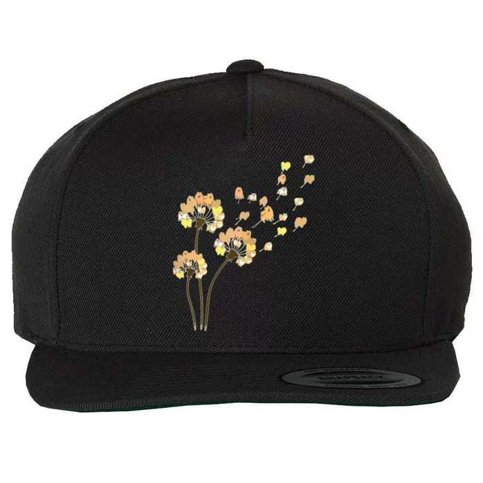 Womens Funny Pomeranian Flower Fly Dandelion Dog Lover Wool Snapback Cap