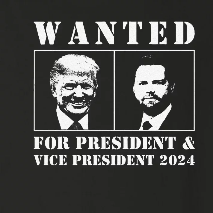 Wanted For President & Vice President 2024 Trump Vance Maga Toddler Long Sleeve Shirt